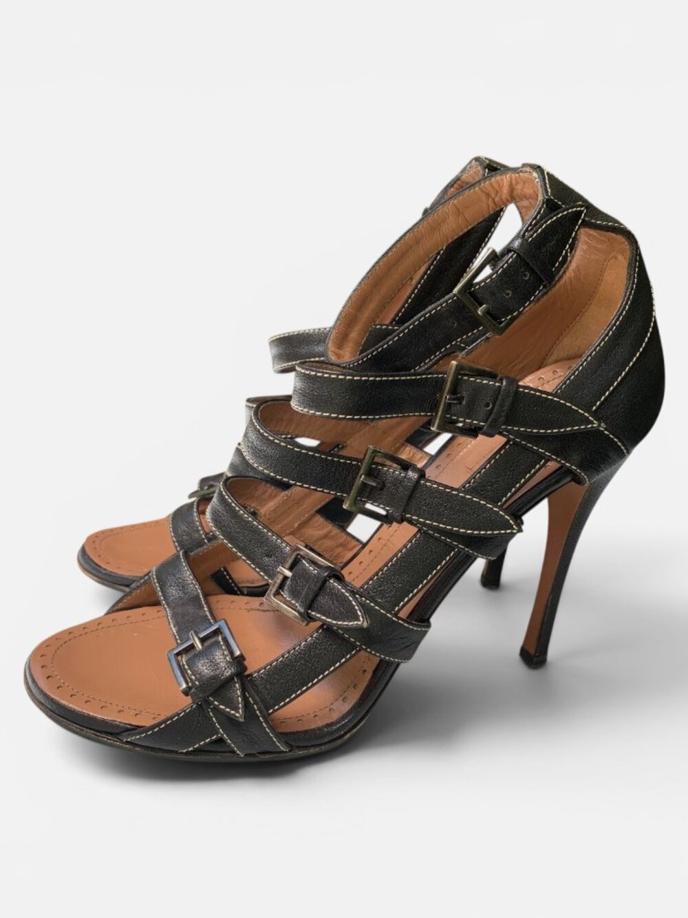 Alaia black buckle and strap sandals, Size 38